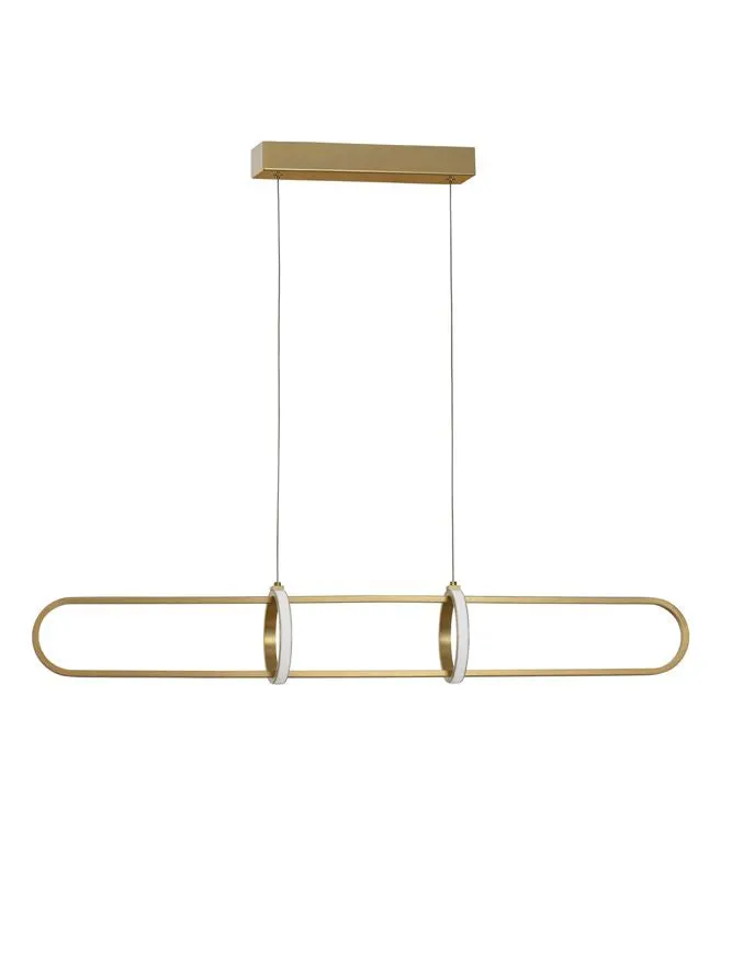 ART Gold Aluminium Ringed Oval Pendant - ID 10092