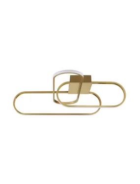 ART Gold Aluminium Tripple Oval Semi Flush Ceiling Light - ID 10093