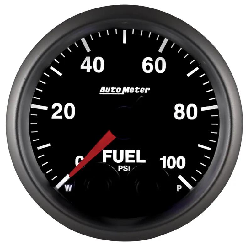 Auto Meter Elite Series 0-100 psi Fuel Pressure Gauge - Electric - Analog - Full Sweep - 2-1/16 in Diameter - Peak and Warn - Black Face