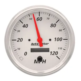 AutoMeter 1389 GAUGE; SPEEDOMETER; 5in.; 120MPH; ELEC. PROG. W/LCD ODO; ARCTIC WHITE