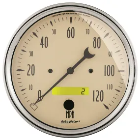 AutoMeter 1889 GAUGE; SPEEDOMETER; 5in.; 120MPH; ELEC. PROG. W/LCD ODO; ANTIQUE BEIGE