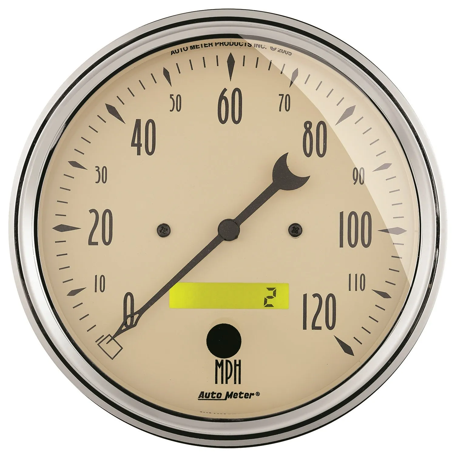 AutoMeter 1889 GAUGE; SPEEDOMETER; 5in.; 120MPH; ELEC. PROG. W/LCD ODO; ANTIQUE BEIGE