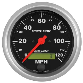 AutoMeter 3987 GAUGE; SPEEDO; 3 3/8in.; 120MPH; ELEC. PROGRAM W/LCD ODO; SPORT-COMP