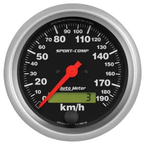 AutoMeter 3987-M GAUGE; SPEEDOMETER; 3 3/8in.; 190KM/H; ELEC. PROG. W/LCD ODO; SPORT-COMP