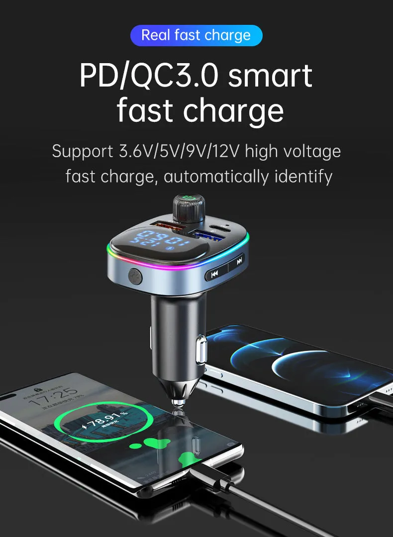 Bc82 Bluetooth 5.0 Car Kit Handsfree Fm Transmitter Receiver Dual