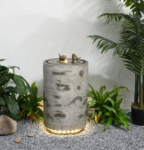 Bird Bath Fountain With Warm White Leds