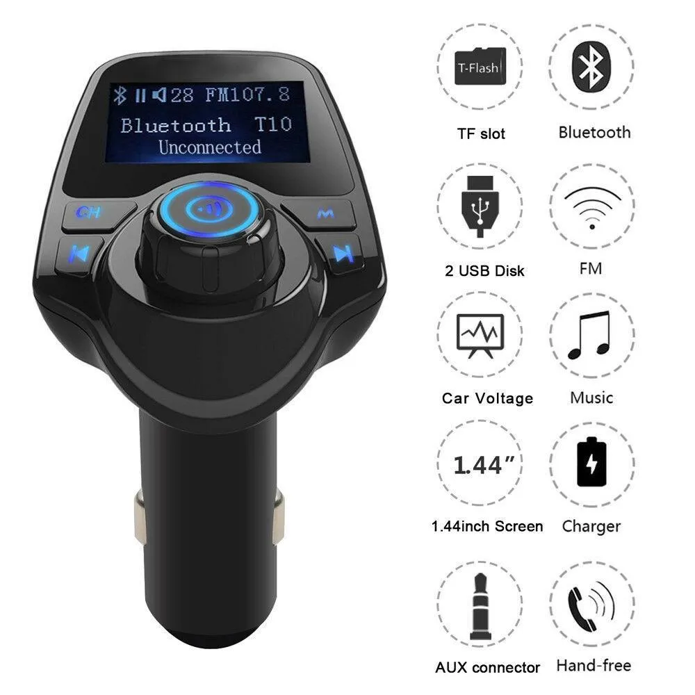 Bluetooth Handsfree In Car Kit FM Transmitter MP3 Player 2 USB Charger