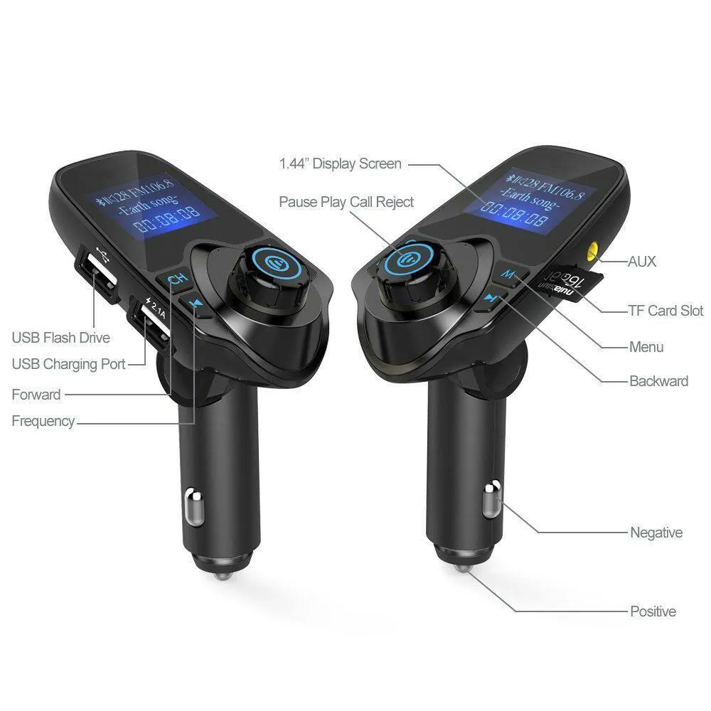 Bluetooth Handsfree In Car Kit FM Transmitter MP3 Player 2 USB Charger
