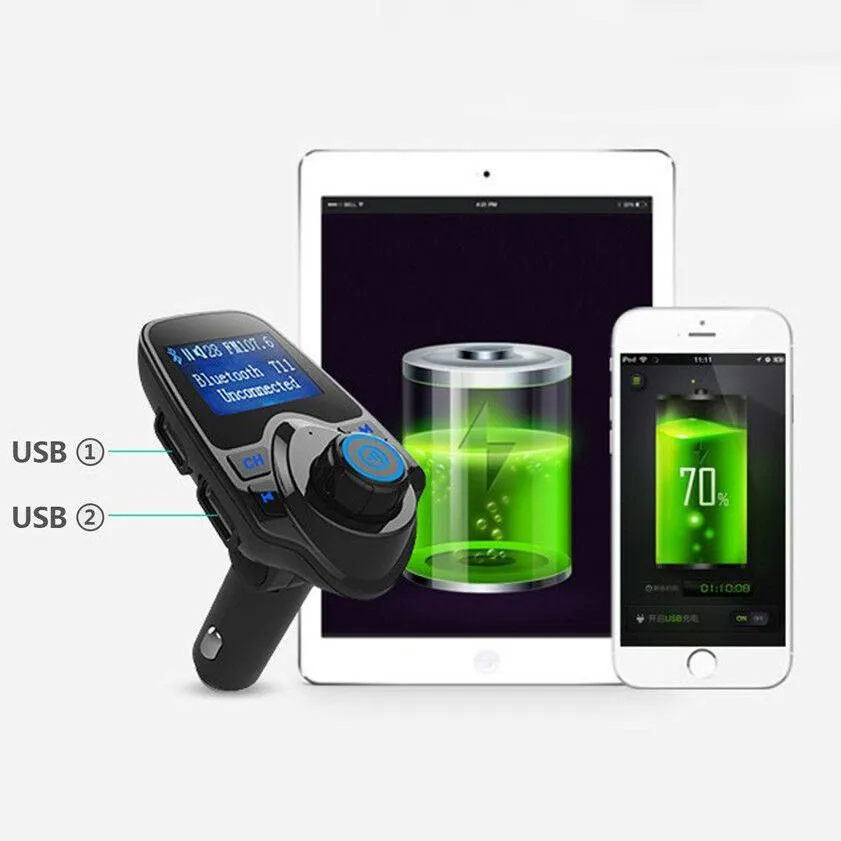 Bluetooth Handsfree In Car Kit FM Transmitter MP3 Player 2 USB Charger