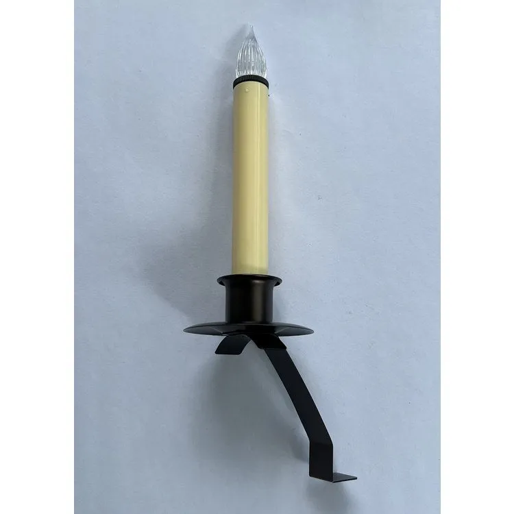Cambridge Slant Bracket LED Battery-Operated Window Candles with Sensor Set of 3 - Antique Bronze