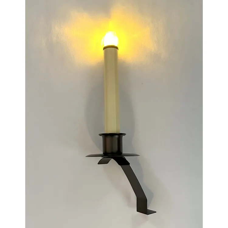 Cambridge Slant Bracket LED Battery-Operated Window Candles with Sensor Set of 3 - Antique Bronze