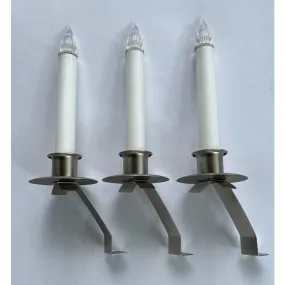 Cambridge Slant Bracket LED Battery-Operated Window Candles with Sensor Set of 3 - Pewter