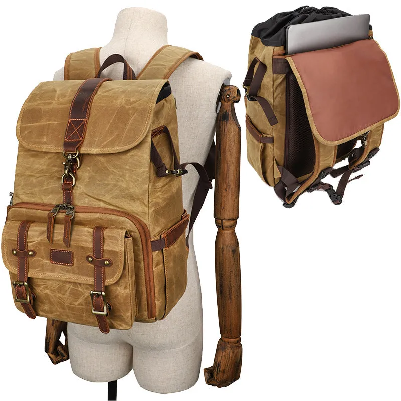 Camera Backpack Canvas Photography Tripod Bag