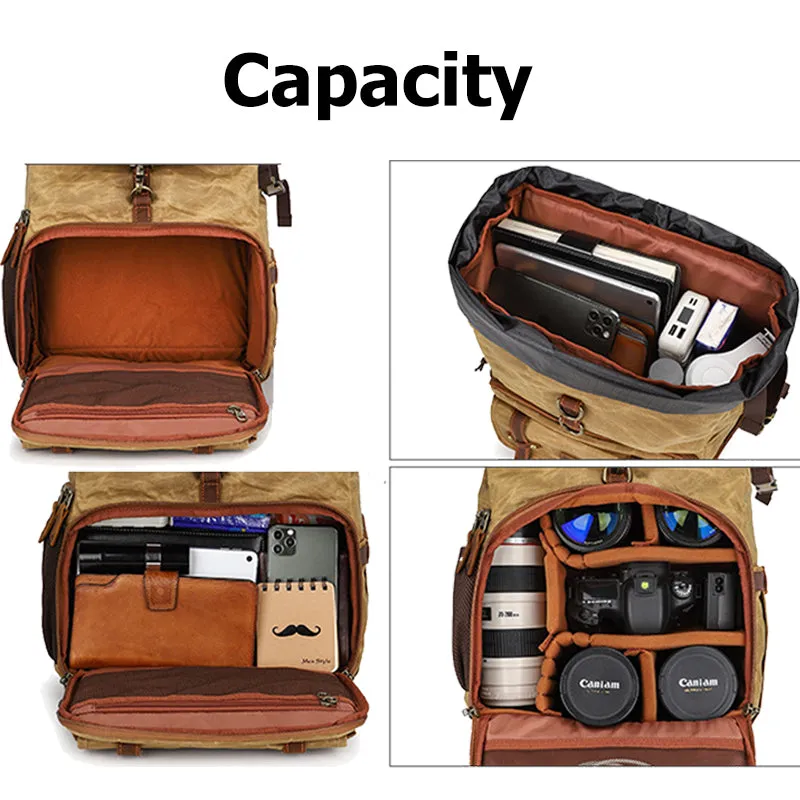 Camera Backpack Canvas Photography Tripod Bag