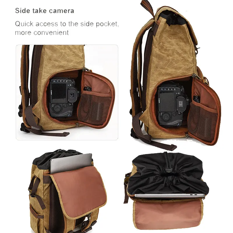Camera Backpack Canvas Photography Tripod Bag