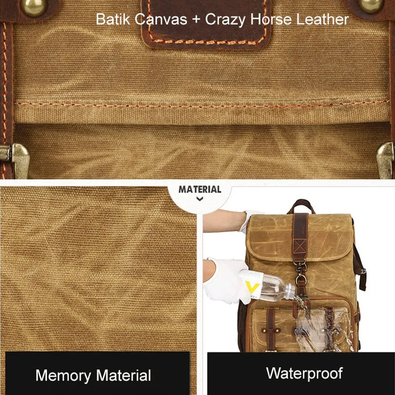 Camera Backpack Canvas Photography Tripod Bag