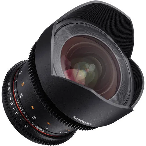 [CLEARANCE] Samyang Manual Focus 14mm T3.1 VDSLR II Cine Lens Suitable for Canon EF DSLR Camera SYDS14M-C