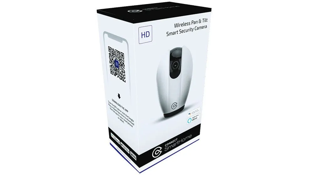 Connect Smart Wireless Pan & Tilt Security Camera/Compatibility Alexa & GA