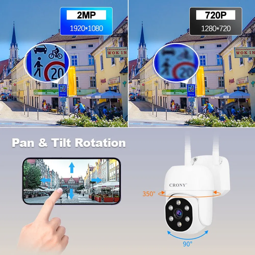 CRONY NVS009 4CH LCD IP WIFI KIT 1080P CCTV Camera System Home Security Camera System Wireless NVR Kit