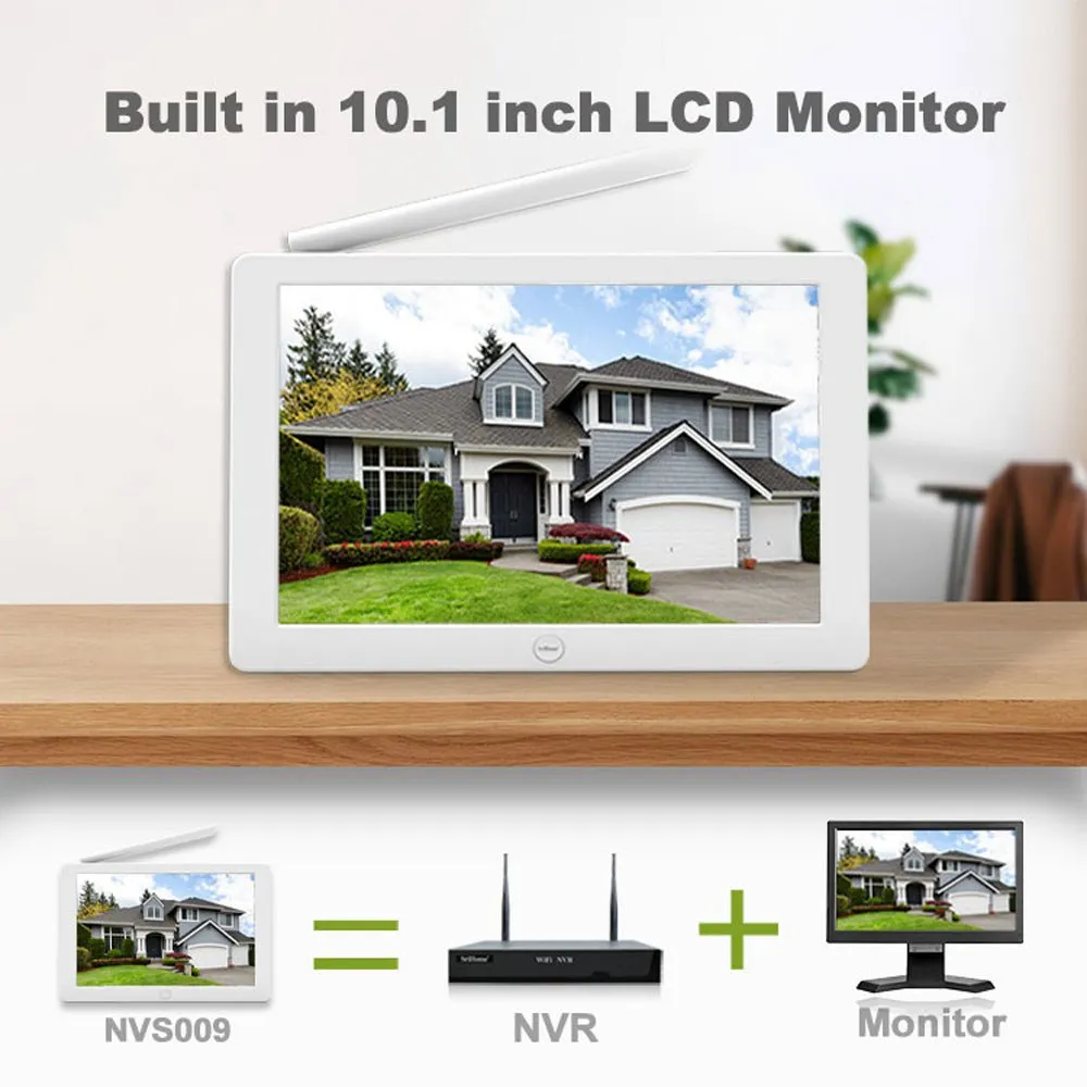 CRONY NVS009 4CH LCD IP WIFI KIT 1080P CCTV Camera System Home Security Camera System Wireless NVR Kit