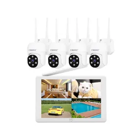 CRONY NVS009 4CH LCD IP WIFI KIT 1080P CCTV Camera System Home Security Camera System Wireless NVR Kit