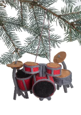 Drum Set Felted Ornament