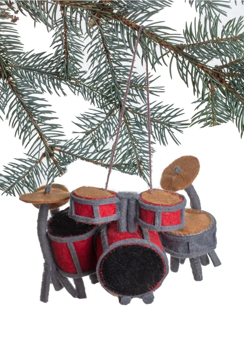 Drum Set Felted Ornament