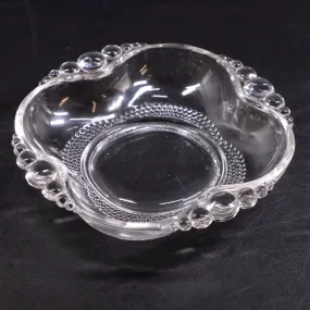 Duncan & Miller 4-Handled Teardrop Bubbled Edge Squared Bon Bon Candy Dish 6"