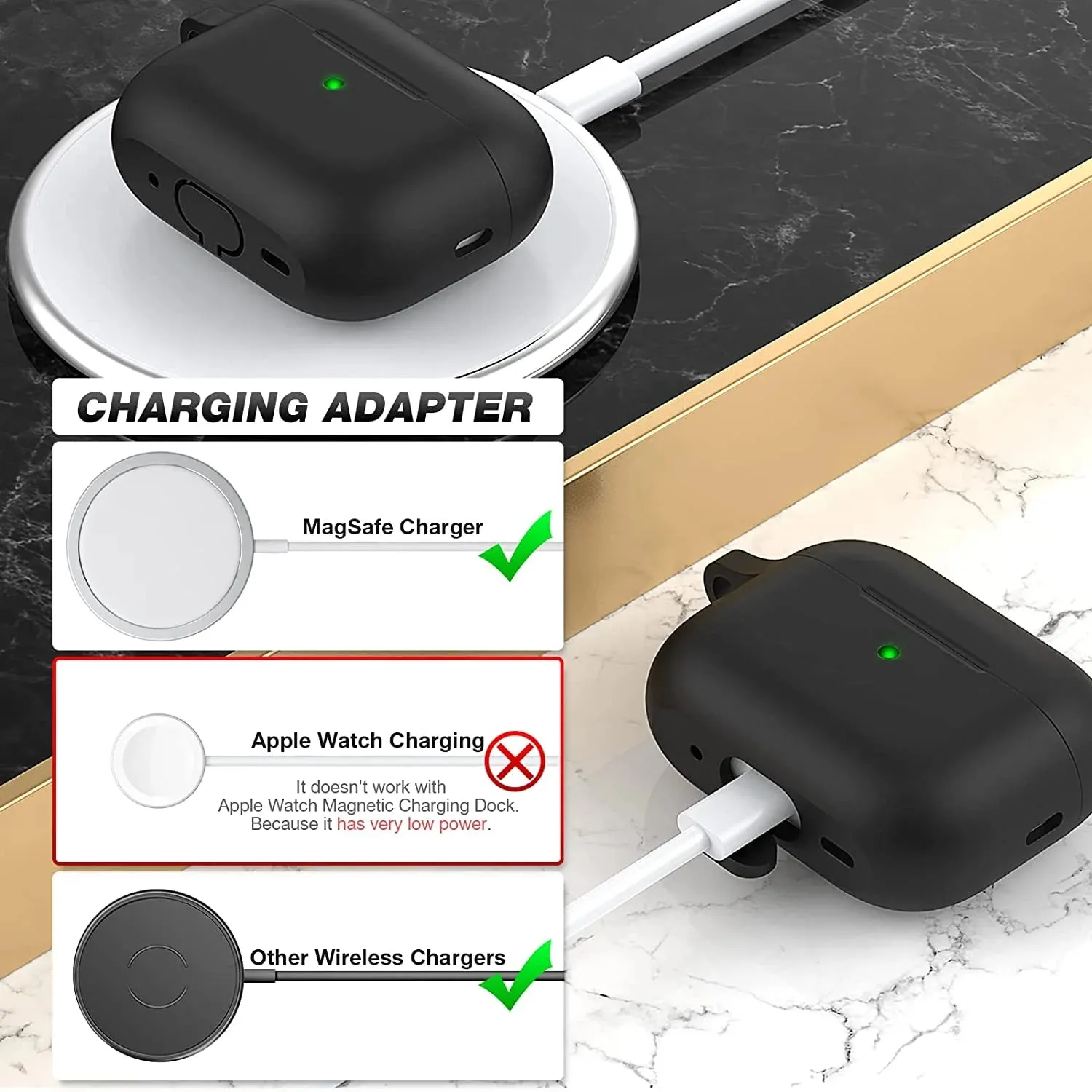 Entronix Apple AirPods Pro 1st/2nd Gen Case - Liquid Silicone Cover,