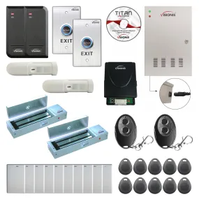 FPC-6153 Two Doors Access Control For Out Swing Door Electric 1200lbs MagLock Time Attendance TCP / IP Wiegand Controller   Indoor/Outdoor Card Reader   20000 Users, Wireless Receiver, PIR