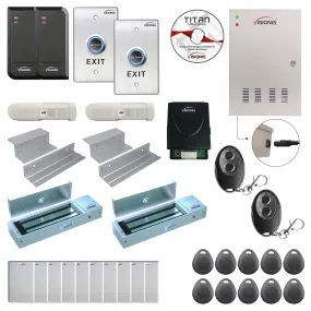 FPC-6154 Two Doors Access Control For In Swing Door Electric 1200lbs Mag Lock Time Attendance TCP / IP Wiegand Controller   Indoor/Outdoor Card Reader   20,000 Users, Wireless Receiver, PIR