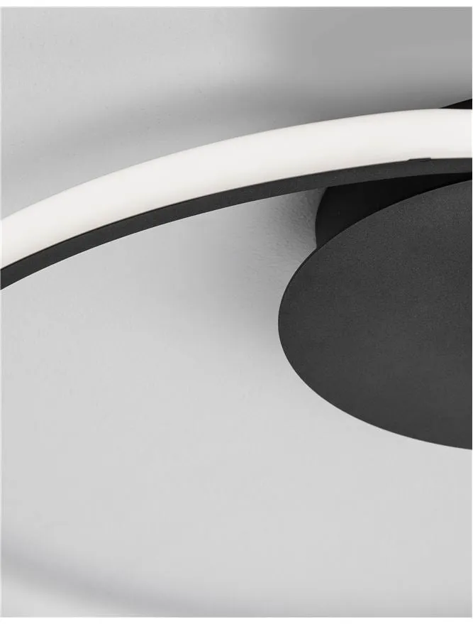FUL Single Halo Dimmable Ceiling Light In Sandy Black Aluminium & Acrylic - ID 10325