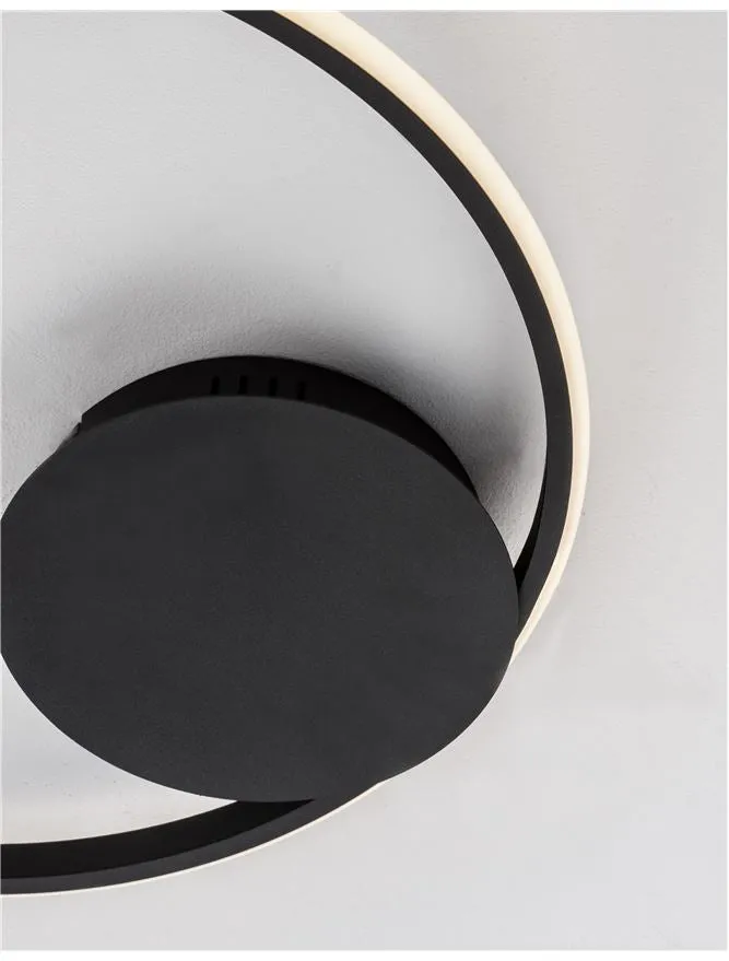 FUL Single Halo Dimmable Ceiling Light In Sandy Black Aluminium & Acrylic - ID 10325