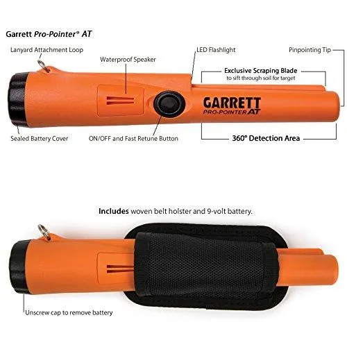 Garrett Pro Pointer AT Metal Detector Waterproof with Camo Digger&#39;s Pouch and Edge Digger