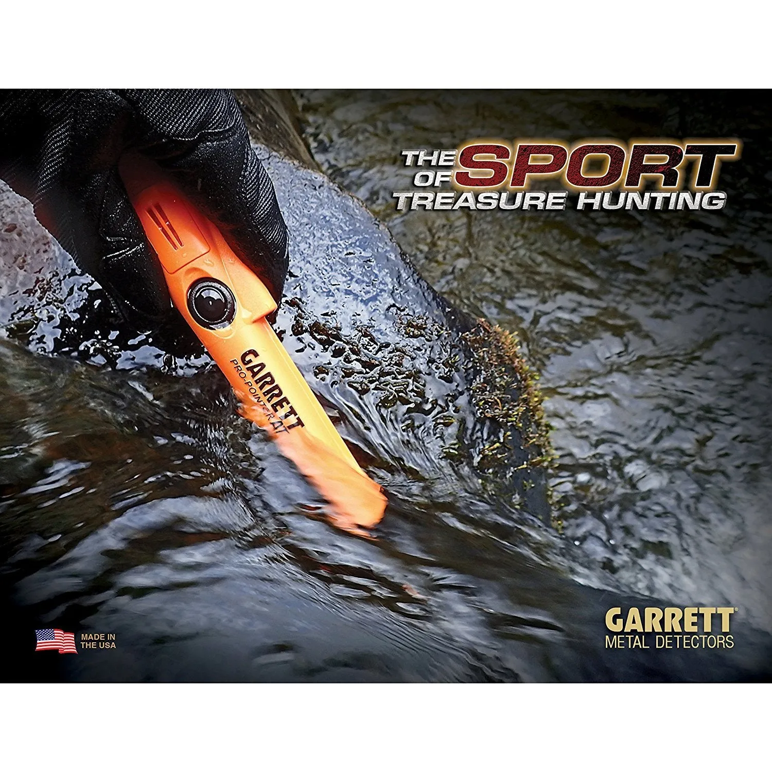 Garrett Pro Pointer AT Metal Detector Waterproof with Camo Digger&#39;s Pouch and Edge Digger