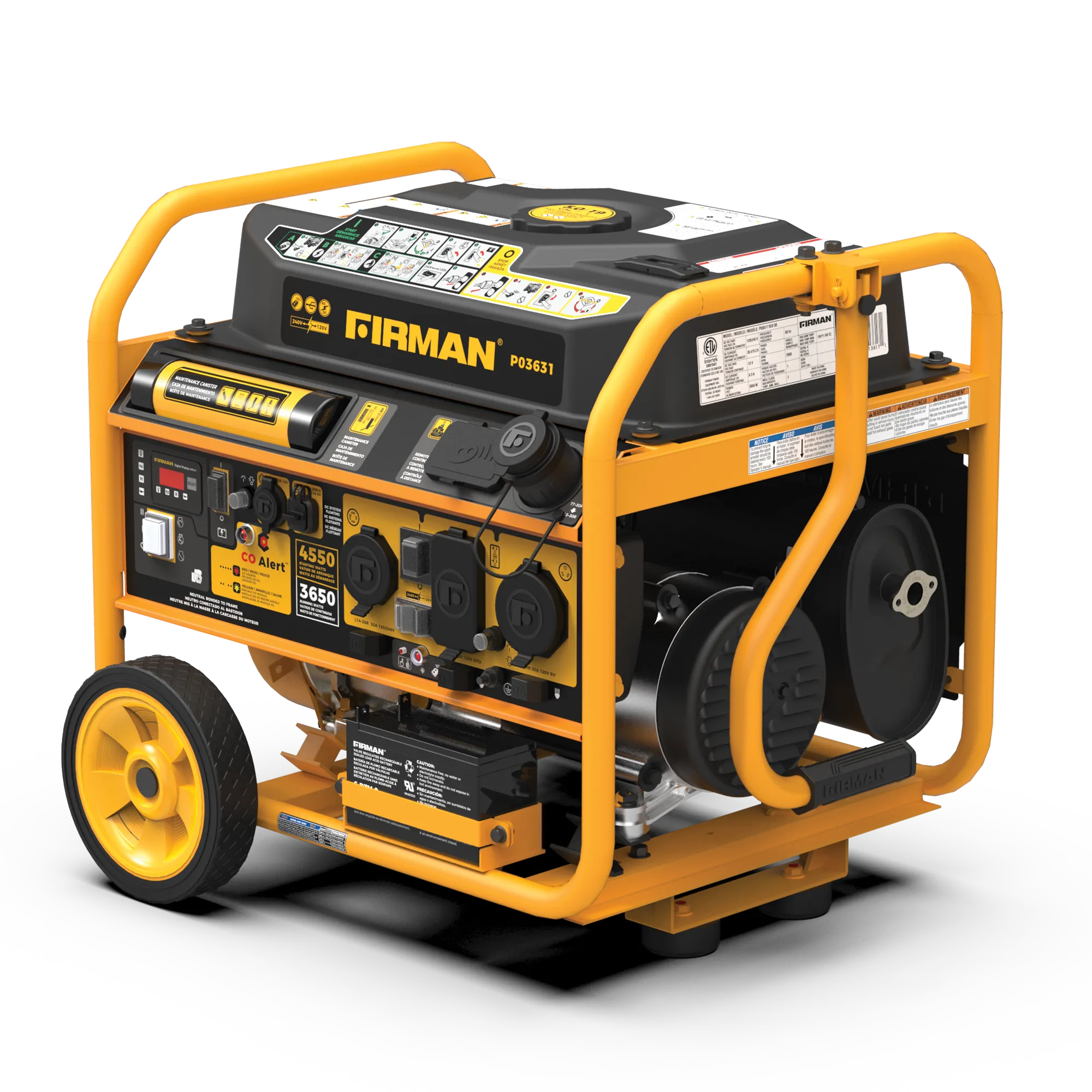 Gas Portable Generator 4550W Remote Start 120/240V with CO alert