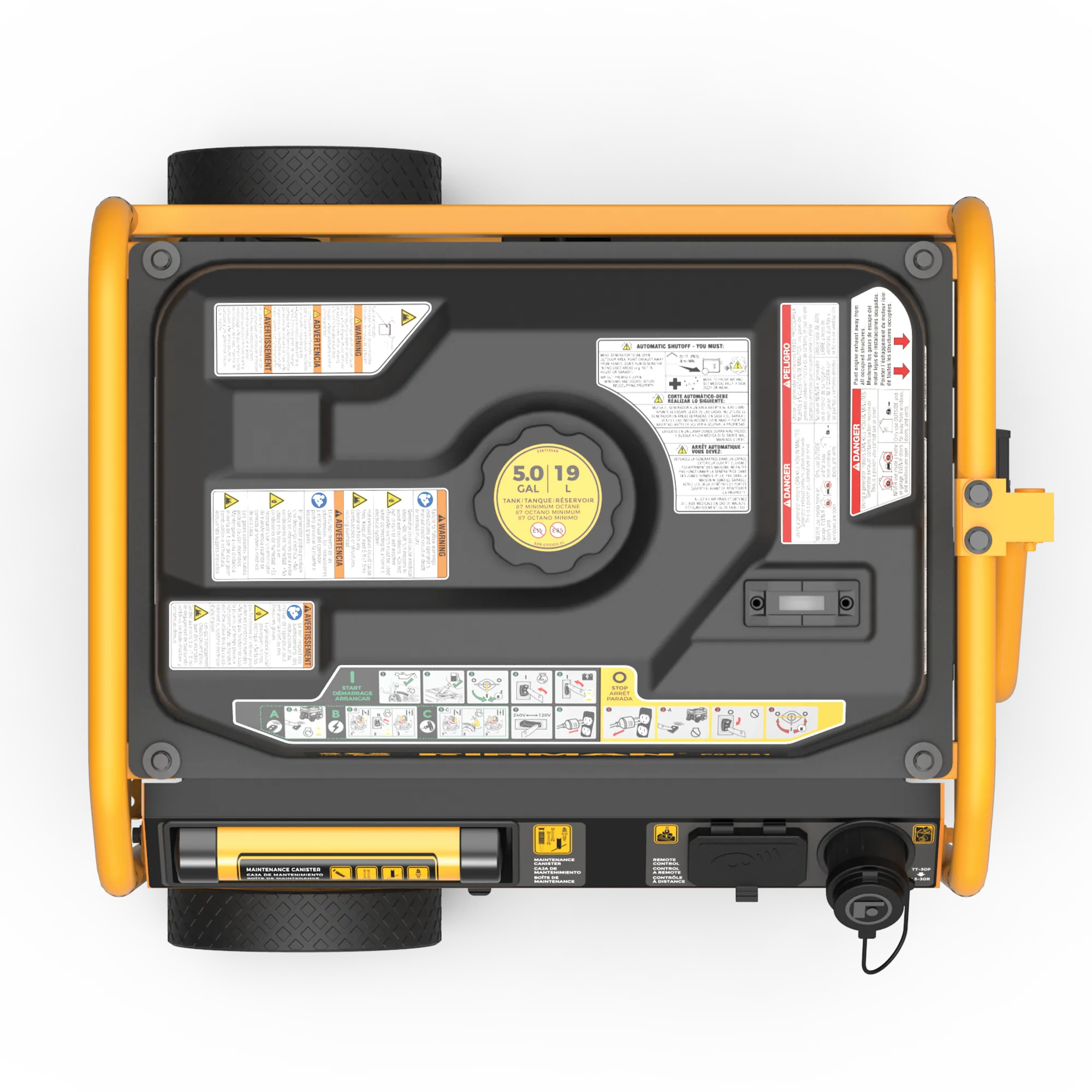 Gas Portable Generator 4550W Remote Start 120/240V with CO alert
