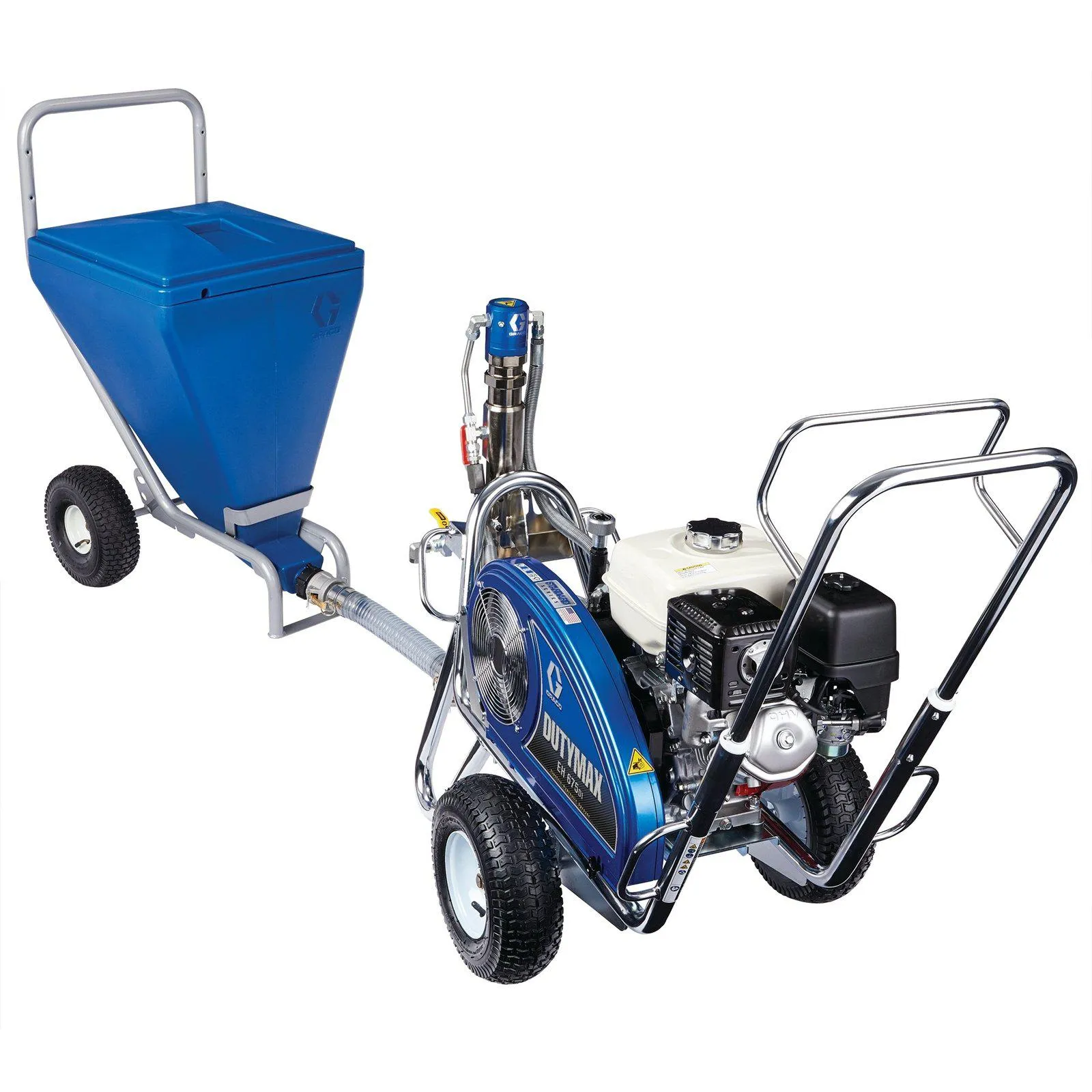 Graco DutyMax GH 675DI 6750 PSI @ 1.5 GPM Gas Hydraulic Airless Sprayer w/ Big 150 & Hopper