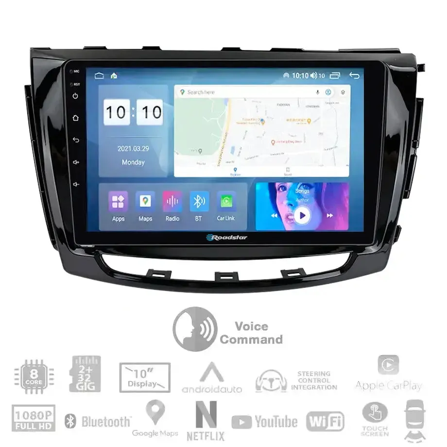 GWM Steed 6 (18-21) - 10.1 Inch Roadstar Android Entertainment & GPS System With Voice Command