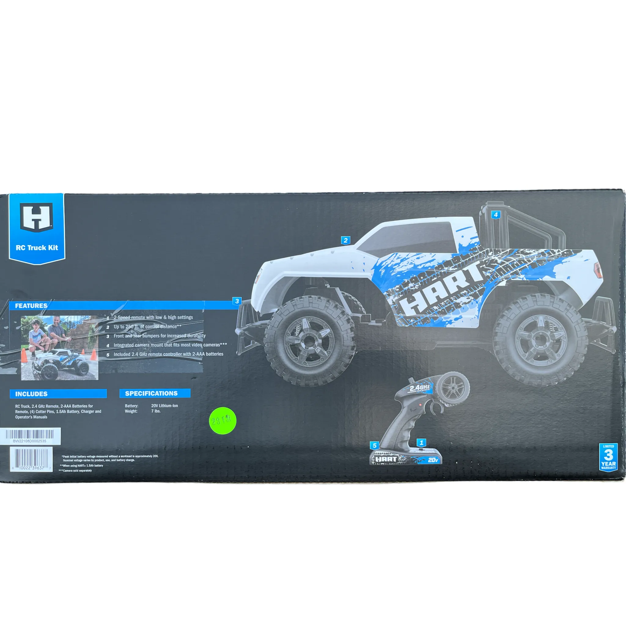 HART 20 Volt Cordless RC Truck Kit (1.5aH Battery and Charger)