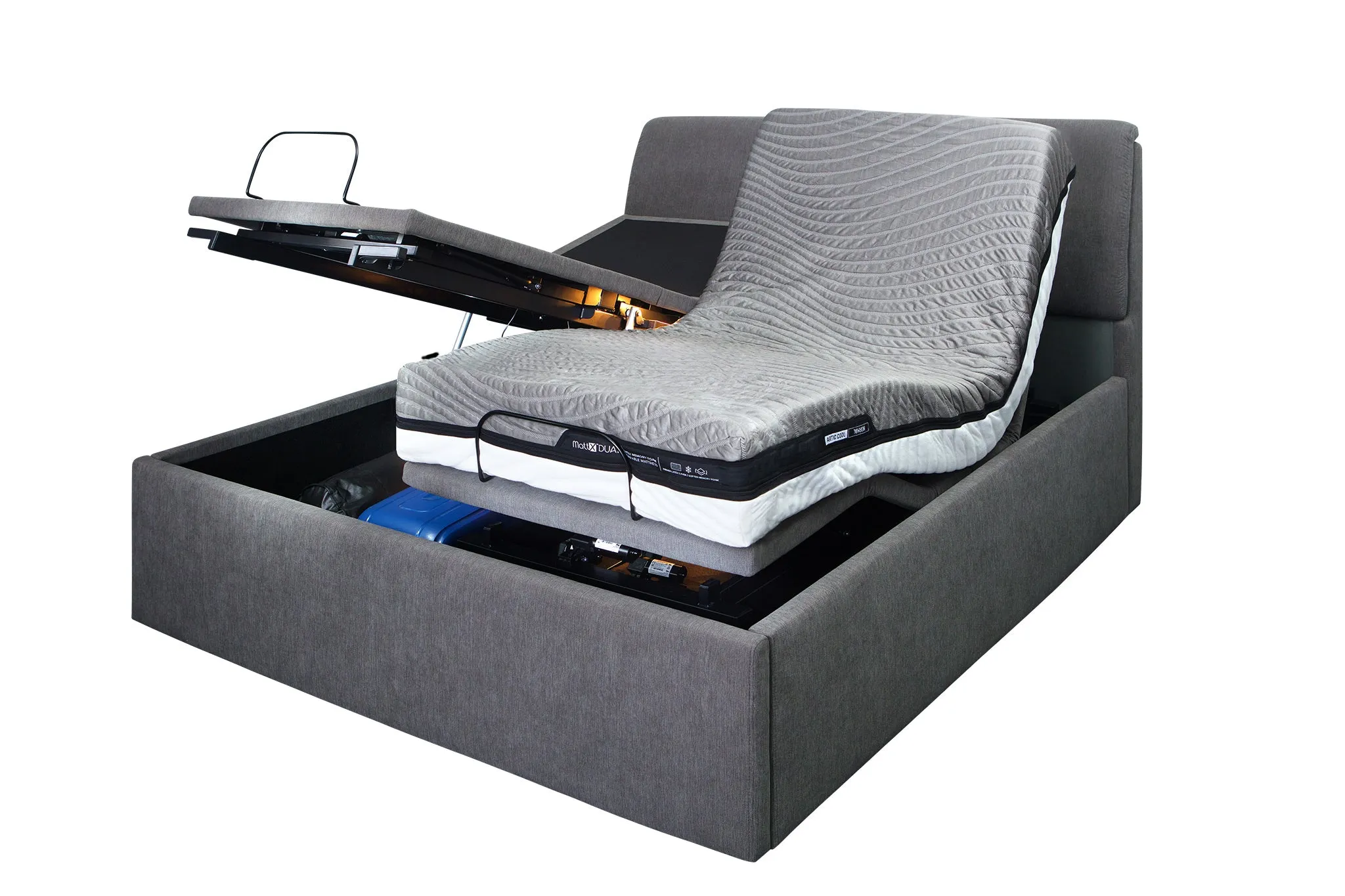 Hybrid Mattress Motorised Storage Bedframe Bundle