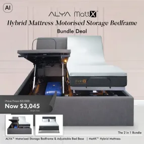 Hybrid Mattress Motorised Storage Bedframe Bundle