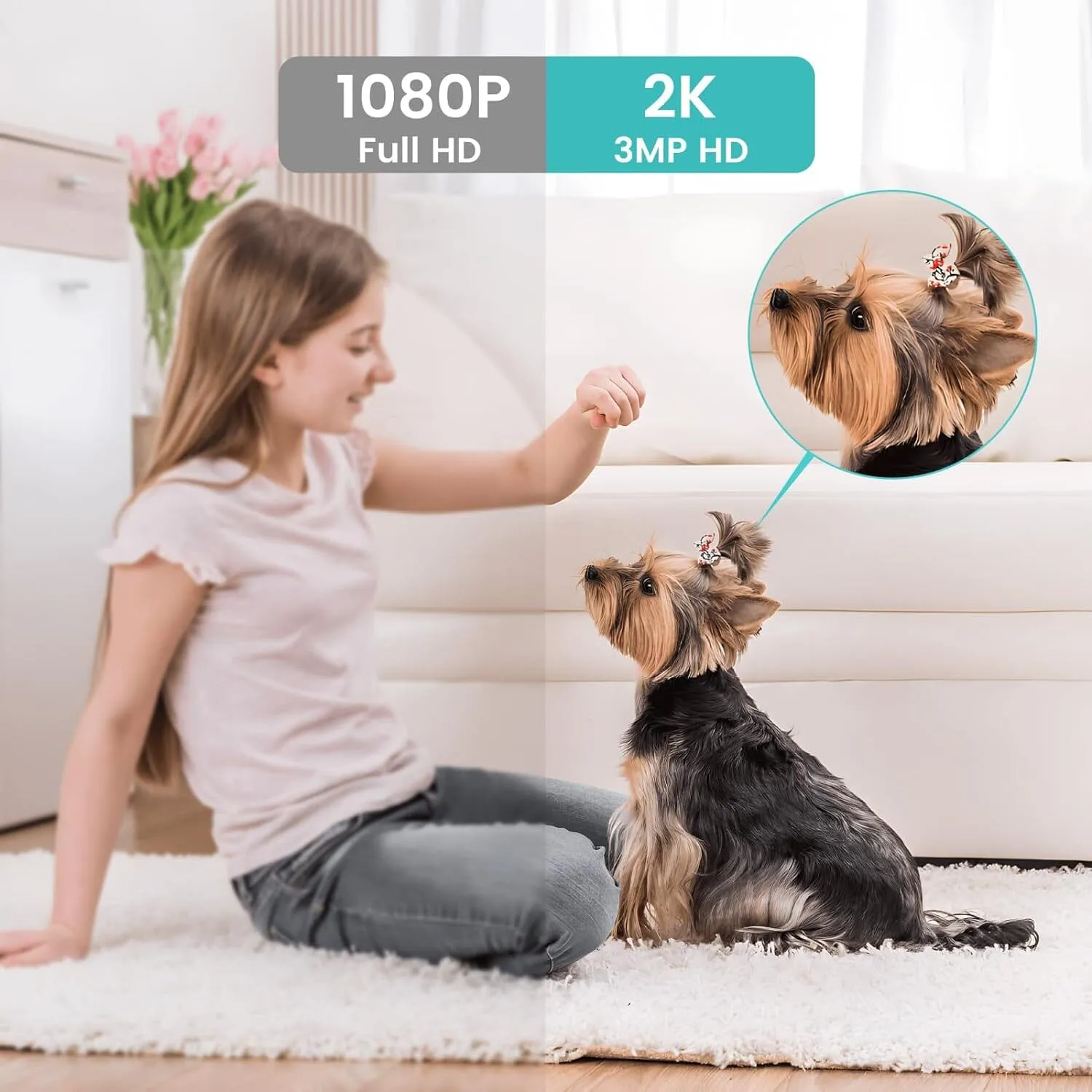Indoor Camera, Cameras for Home Security with Night Vision  (Refurbished)
