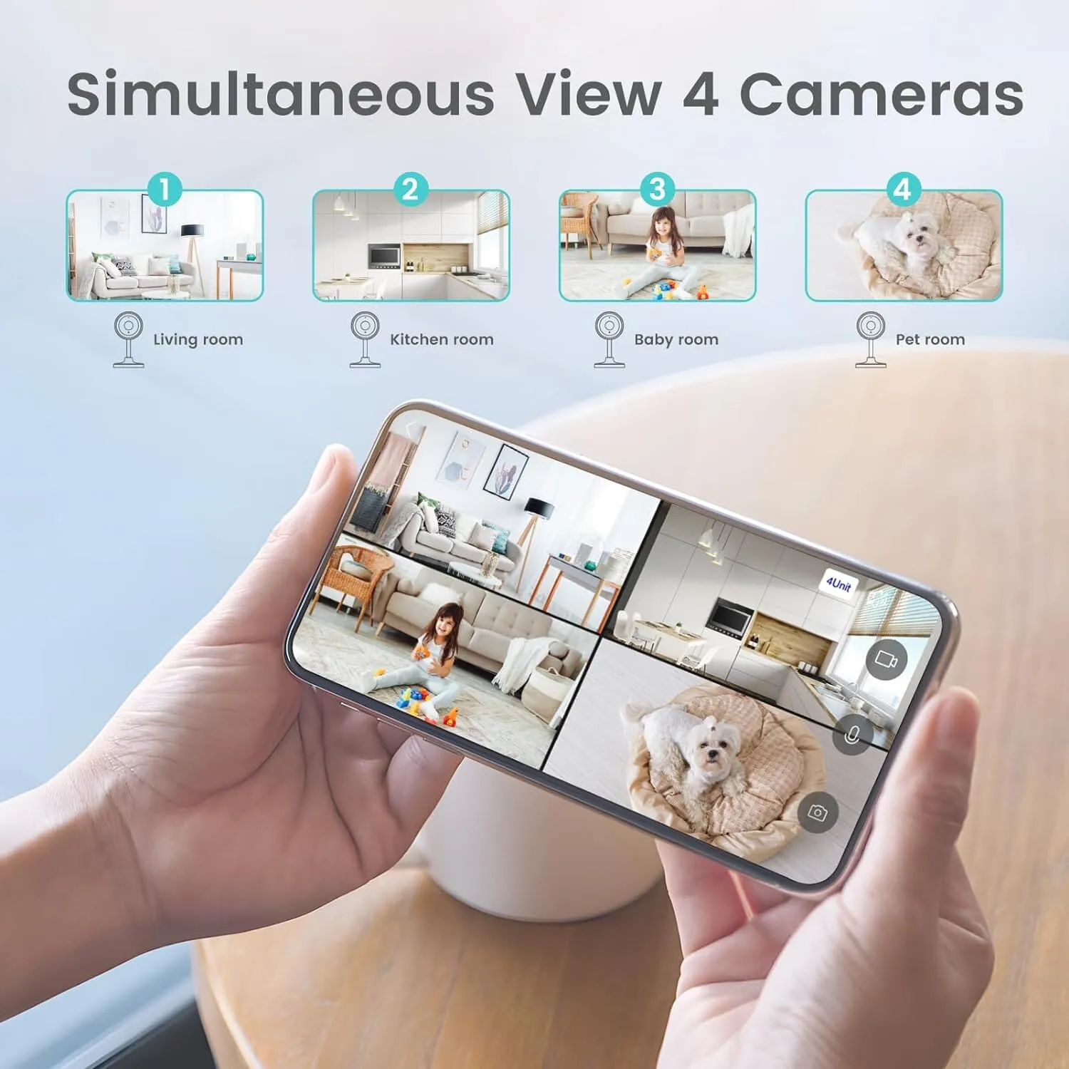 Indoor Camera, Cameras for Home Security with Night Vision  (Refurbished)