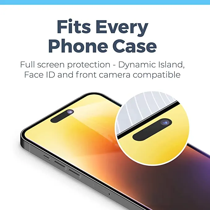 iPhone 14 Pro Zen Wave DistINKtive™ Tempered Glass Screen Protector, [2-Pack]