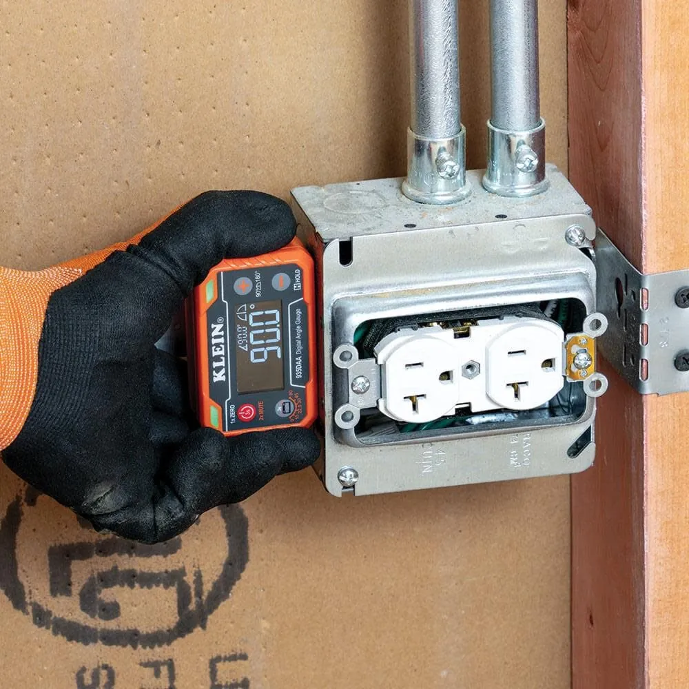 Klein Tools 935DAA Digital Electronic Level and Angle Gauge, LED Angle Alert, Measure and Set Angles, 0-90 and 0-180 Degree Ranges
