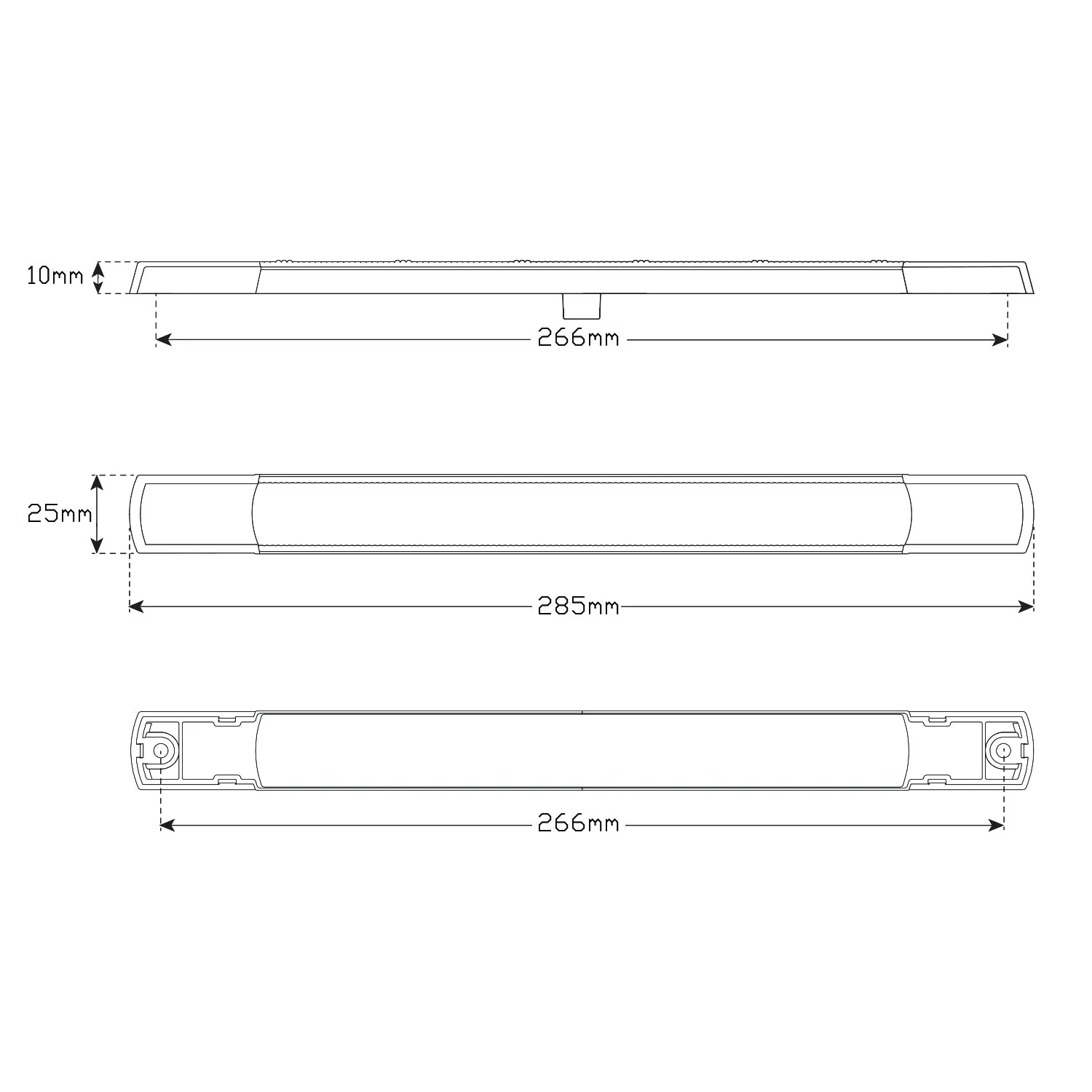 LED Autolamps 285BA12 Low Profile LED Slimline Rear Indicator Strip Lamp