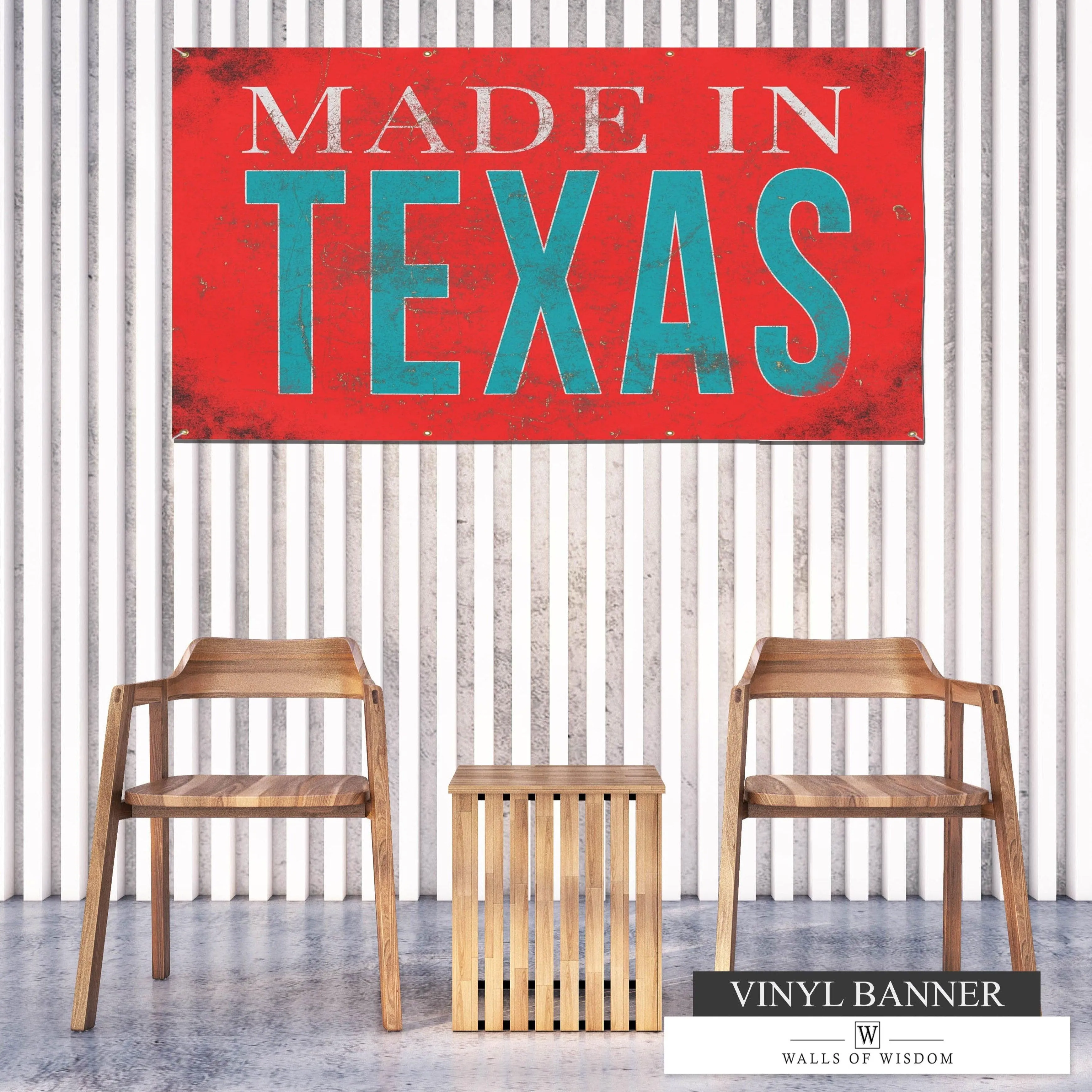 Made In Texas Outdoor Porch & Patio Decor - Made In Texas Mural Vinyl Sign
