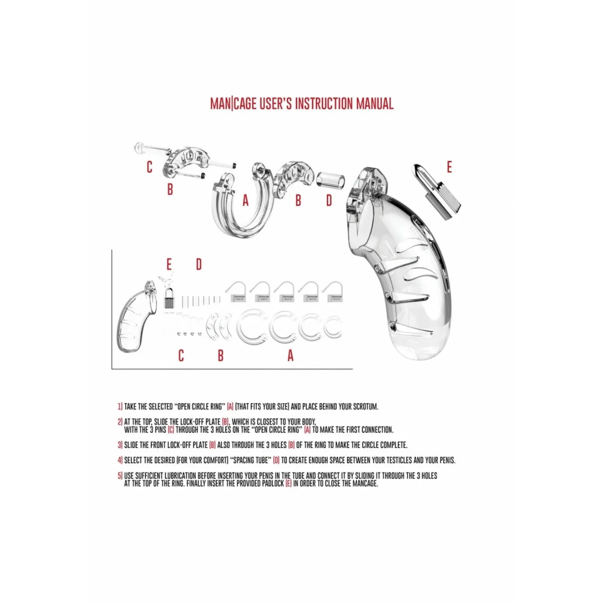 Man Cage Chastity Cock Cage Model 03 Clear 4.5 Inch / 11.5cm