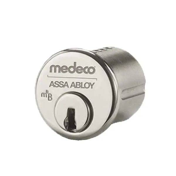 Medeco - 100500T - M3 BiLevel - 6-Pin - 1-1/4" Mortise Cylinder - Z01 Adams Rite Cam - DL Keyway Uncombinated - 26 - Satin Chrome - Grade 1